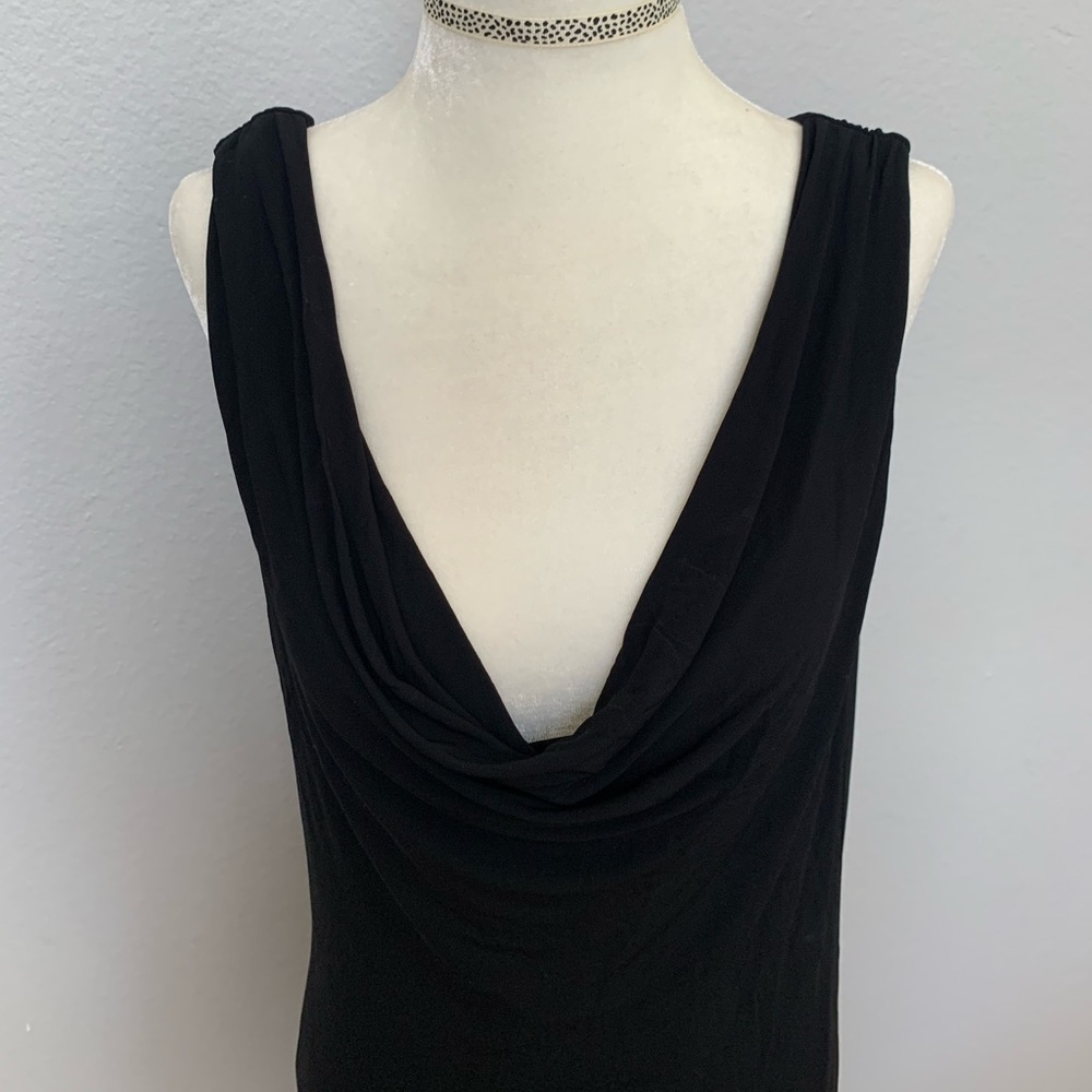 Felicity & Coco Black Low Front Drape Back Dress - image 2